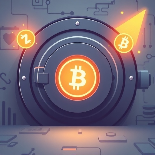 ภาพประกอบตู้เซฟดิจิทัลปลอดภัยของ Zcash ที่แสดงสัญลักษณ์เข้ารหัสเพื่อความเป็นส่วนตัวทางการเงิน