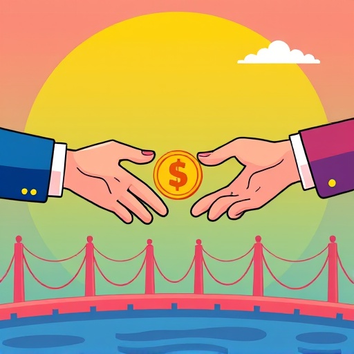 ภาพประกอบมือแลกเปลี่ยน USD1 Stablecoin ข้ามพรมแดนอย่างราบรื่น สื่อถึงการทำธุรกรรมระหว่างประเทศที่ปลอดภัยและรวดเร็ว