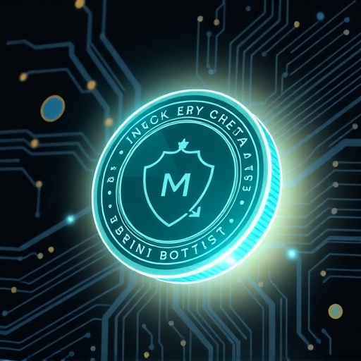 ภาพประกอบเหรียญดิจิทัล Monero พร้อมโลโก้ m ล้อมรอบด้วยชั้นความเป็นส่วนตัวสูงสุด