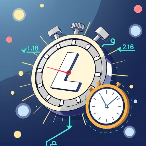 ภาพประกอบ Litecoin ใช้ทำธุรกรรมประจำวันรวดเร็ว พร้อมนาฬิกาจับเวลาและไอคอนค่าธรรมเนียมต่ำ สื่อถึงความได้เปรียบด้านความเร็วและต้นทุน